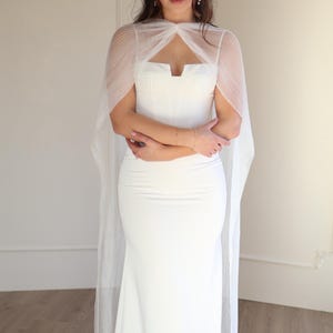 Bridal Pleated Neck Scarf image 4