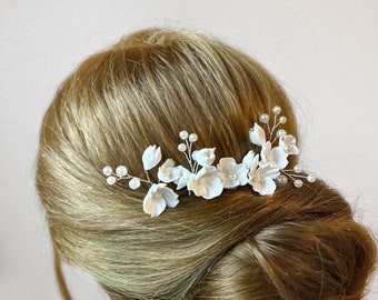 Blossom Hair Pins, Bridal Ceramic Hair Accessory