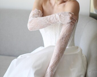 Guanti da sposa in raso vintage eleganti per matrimoni - Taglia unica