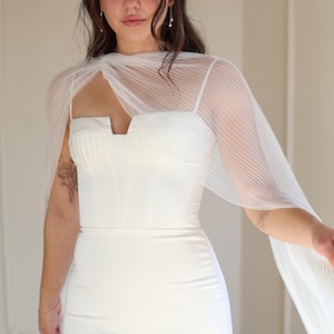Bridal Pleated Neck Scarf image 9