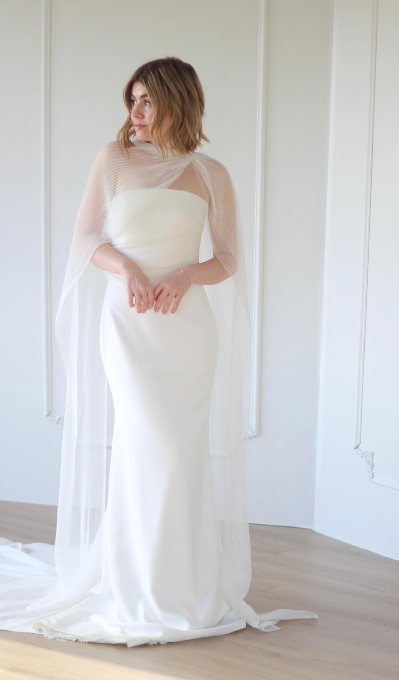 Bridal Pleated Neck Scarf image 11