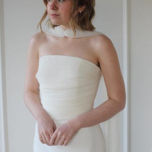 Bridal Pleated Neck Scarf image 16