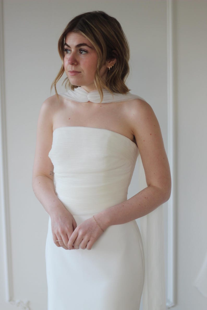 Bridal Pleated Neck Scarf image 16