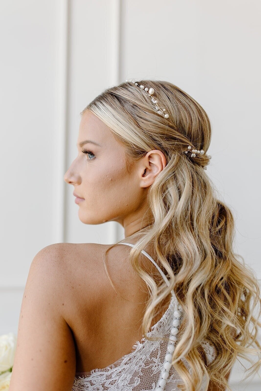 Fresh Water Pearl Bridal Hair Vine