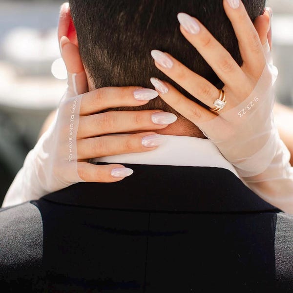 Guantes de novia personalizados, mangas de tul sin dedos