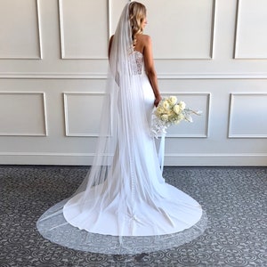 Ultra Soft Wedding Veil, English Net, Cathedral, Single Layer, Bridal Veil image 2