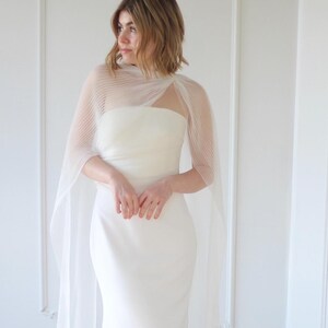 Bridal Pleated Neck Scarf image 3