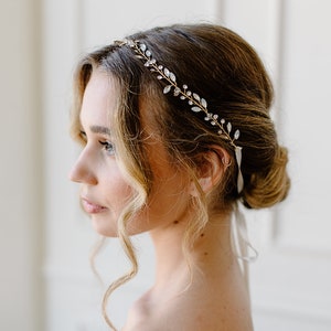 Opalescent Rhinestone Sparkly Bridal Hair Vine Accessory