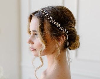 Opalescent Rhinestone Sparkly Bridal Hair Vine Accessory