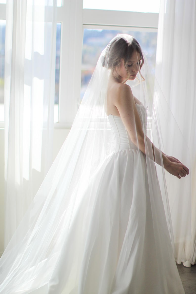 Long Blusher Tulle Drop Veil