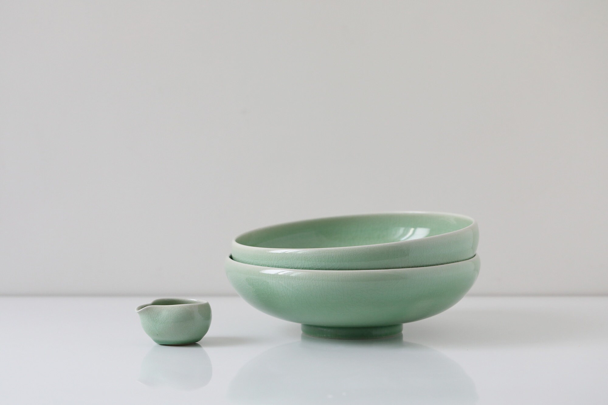 Korean Celadon Ceramic Salad Bowl Main Dish Beautiful green Etsy