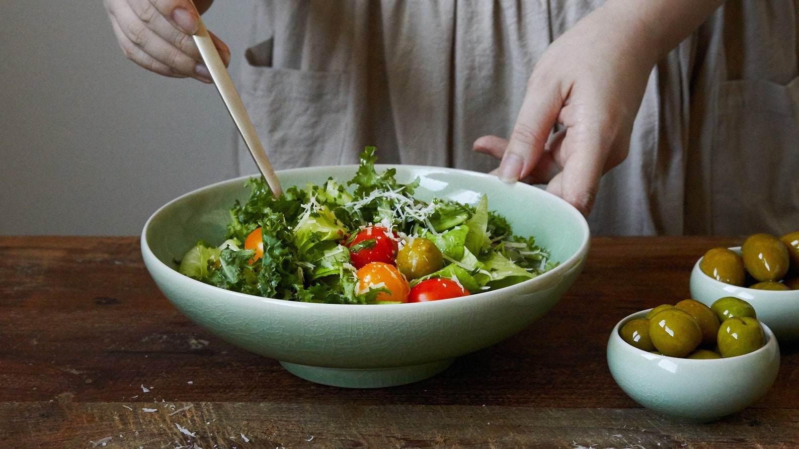 Korean Celadon Ceramic Salad Bowl Main Dish Beautiful green Etsy