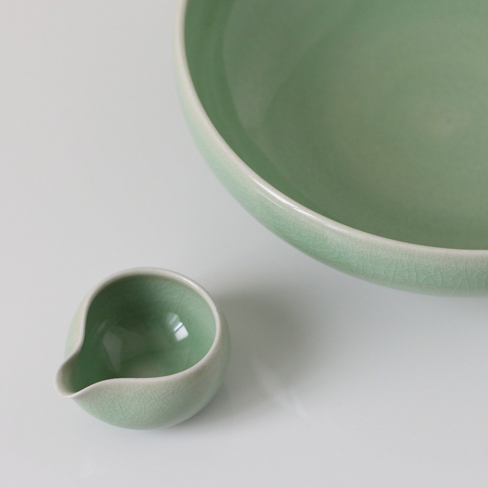 Korean Celadon Ceramic Salad Bowl Main Dish Beautiful green Etsy