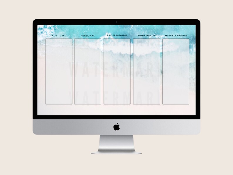 Beach Aesthetic Organizational Desktop Wallpaper Minimalist | Etsy