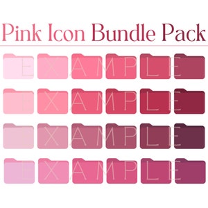 Pink Icons for Mac & PC, Desktop Icons, Folder Icons, File Icons, Organization, Bundle Pack Icons, Digital, Aesthetic Icons, Mac Icons, PC
