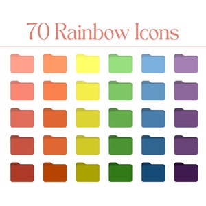 70 Folder Icons for Mac & PC, Desktop Folder Icons, MacOS Icons, Windows Icons, Instant download, Digital Download, Aesthetic Icons, Colors