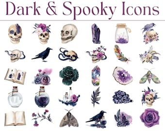 2026 Icons, Dark & Spooky, Folder Icons, Files Icons, Mac, Windows, PC, Notion, Desktop, Goodnotes, Witchy, Halloween, App Icons, Tech, HD