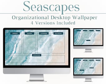 Seascapes Wallpaper Organizer, Desktop, Laptop, Wallpaper, Organizer, Instant Download, Mac, PC, Windows, Organization, Productivity, Tech