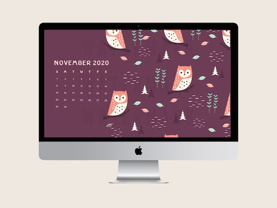 2020 Cute Aesthetic Monthly Desktop Calendar Sept Dec 2020 Etsy