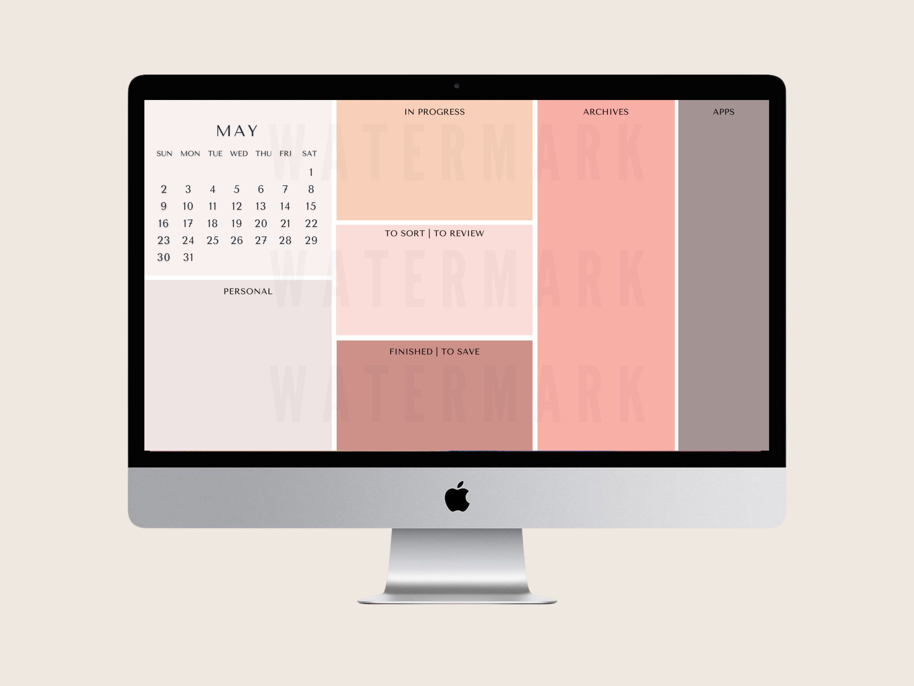 2021 Organizational Desktop Wallpaper Calendar Rustic | Etsy
