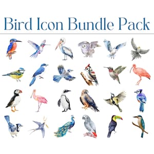 130 Bird Icons, Bundle Pack, Folder Icons, File Icons, Desktop Icons, Mac, Windows, PC, Notion, Birds, Birding, PNG, Wingspan, Tech, Icons