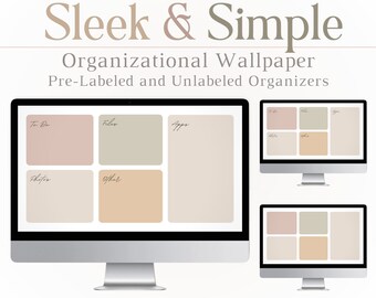 Simple & Sleek, Computer Wallpaper Organizer, Mac, PC, Windows, Desktop, Laptop, iPad, Wallpaper, Student, Tech, Productivity, Organization