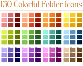 130 Folder Icons for Mac & PC, Computer Desktop Icons, Bundle Pack, Organization, Instant Download, Digital, Aesthetic Icons, Mac Icons, PC