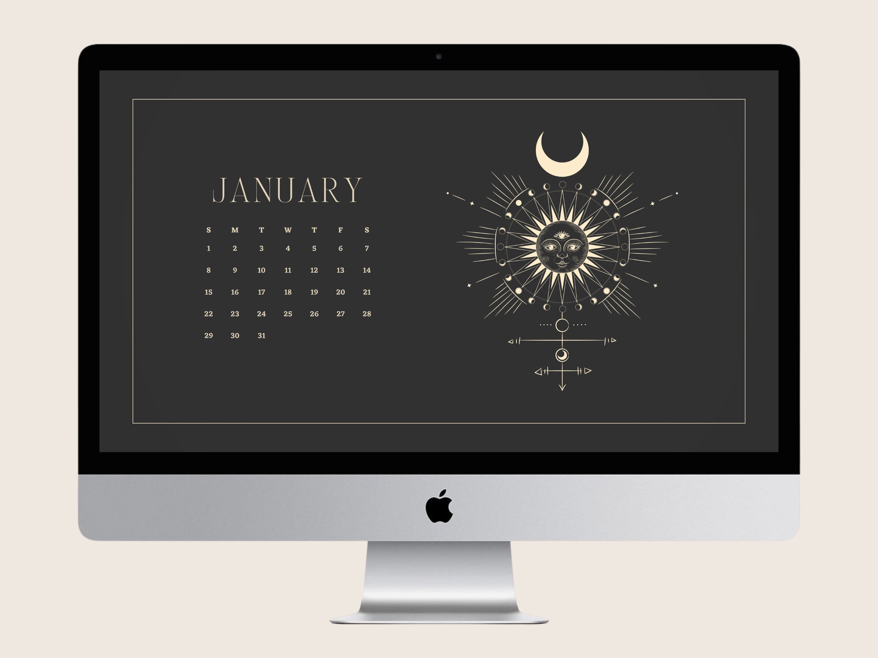 2023 Desktop Wallpaper Calendar Digital Download Cosmic - Etsy