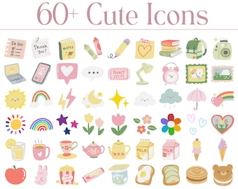 Más de 60 iconos de carpetas para Mac y PC, iconos de carpetas de escritorio, iconos de archivos, Mac, PC, descarga instantánea, descarga digital, iconos estéticos, lindo, tecnología