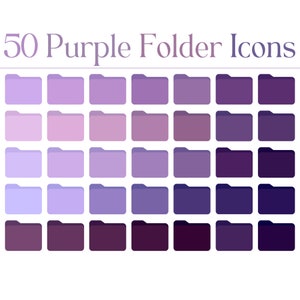 50 Purple Icons, Mac & PC Icons, Desktop Folder Icons, Windows Icons, Purple Windows Icons, Purple, Lavender, Aesthetic Icons, Mac Icons, PC