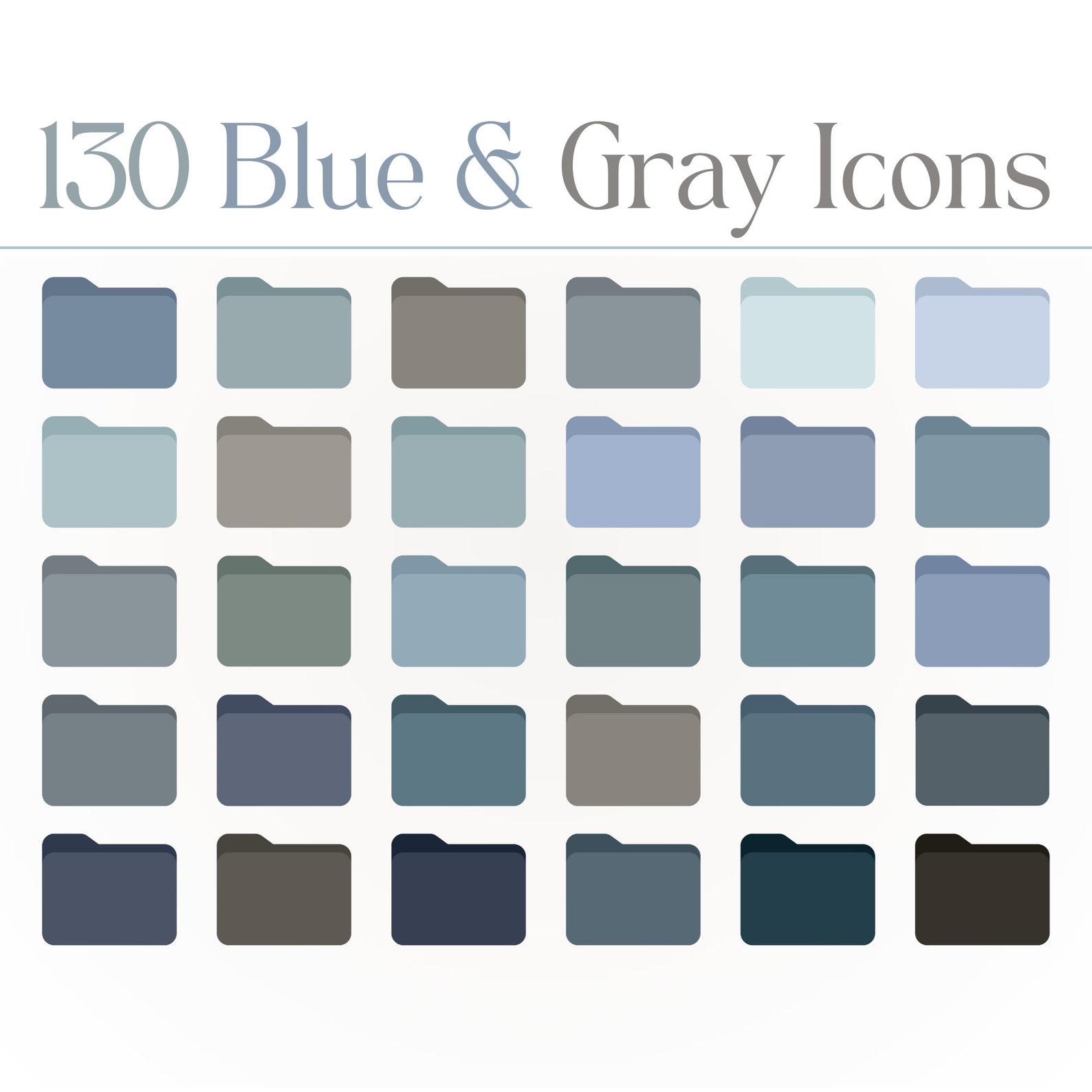 130 Icons for Mac, PC, Windows, Bundle Pack, Desktop Folder Icons, File ...
