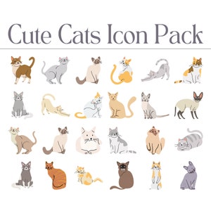 50 Cat Icons for Mac & PC, Folder Icons, File Icons, Mac, PC, Instant Download, Digital Download, Animal Icons, Cute, Cat Folder Icons, Tech