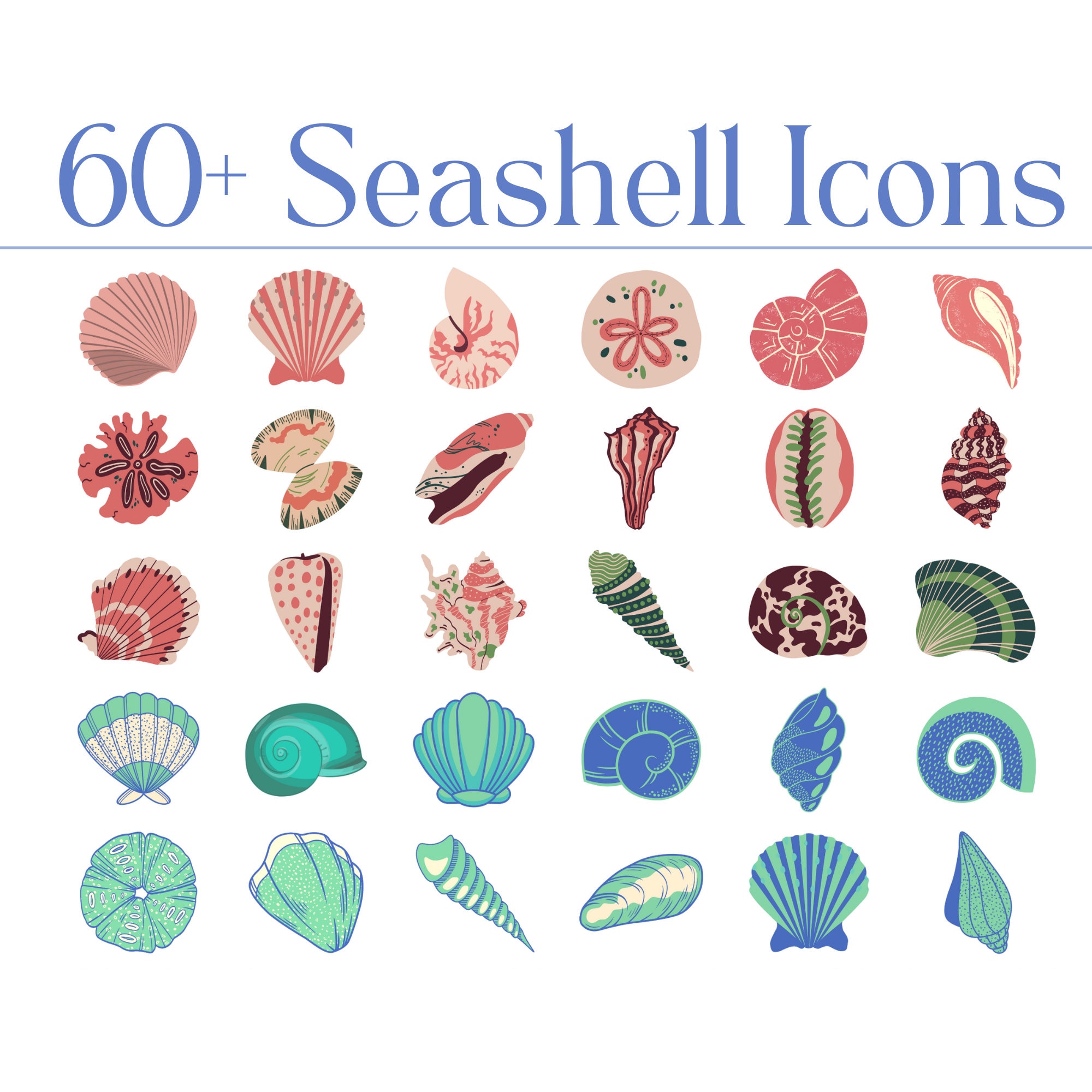 60+ Folder Icons for Mac & PC, Desktop Folder Icons, File Icons, Mac, PC, Windows, Beach Icons, Shells, Beachy Icons, Icons, Cute Icons, Sea