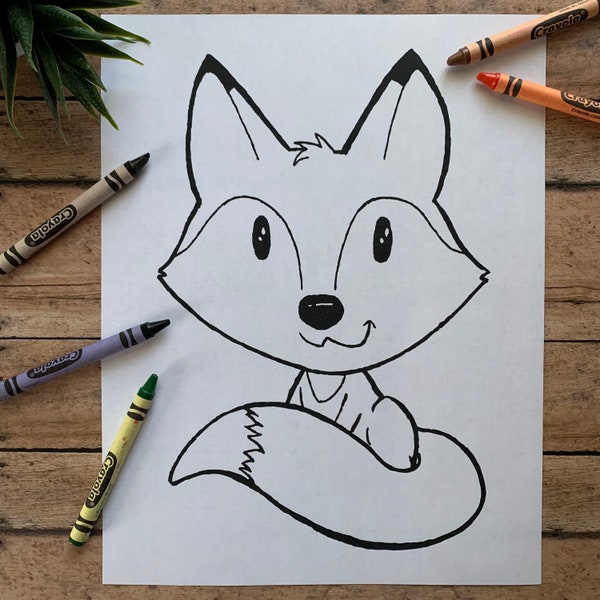 PRINTABLE Woodland Animals Coloring Pages | Fox, owl, deer, raccoon, and mouse coloring sheets | Five forest animal pages to print at home