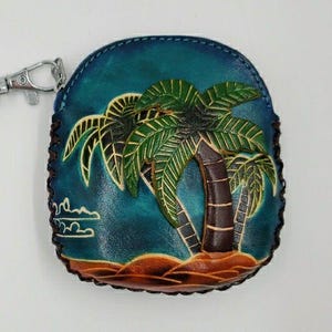 Leather Palm Tree Purse Charm - Etsy display picture 1
