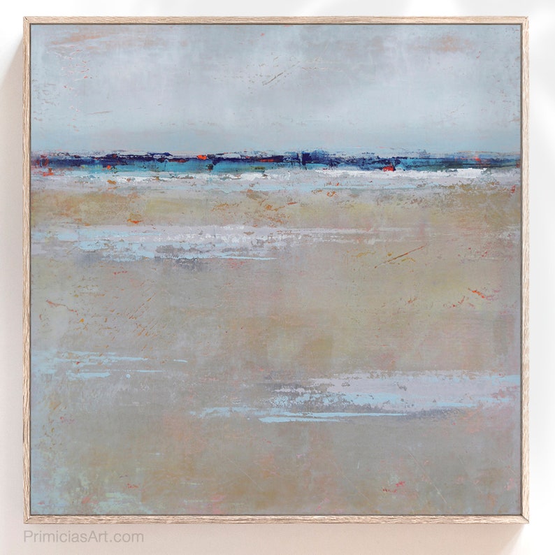 Grey Abstract Landscape Painting Neutral Color Digital Etsy