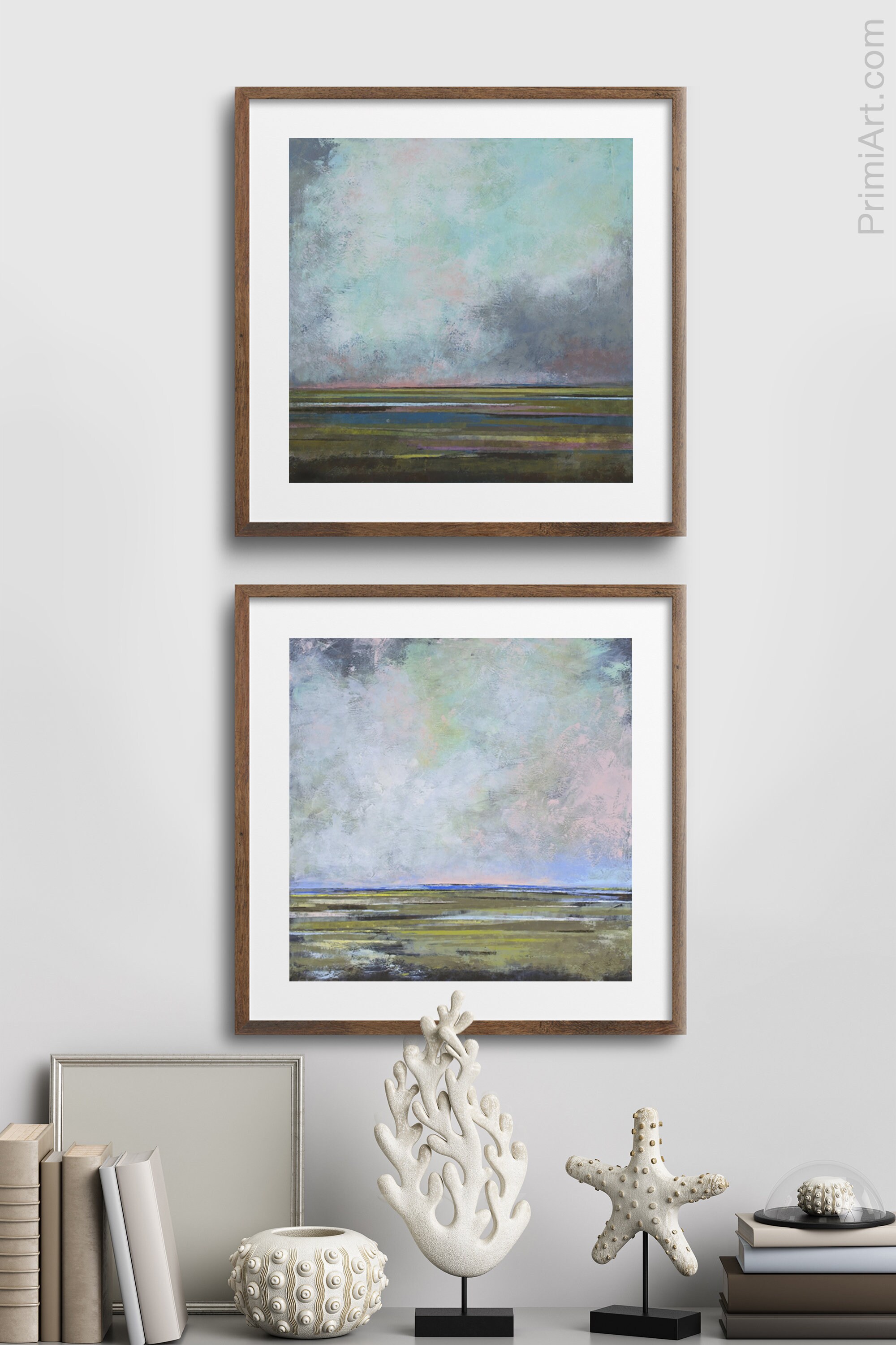 Landscape Gallery Wall Set, Coastal Print Set of 2 for Wall Decor