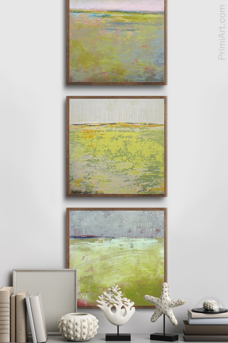 Chartreuse Triptych Landscape Printable Set of 3 Wall Art Etsy