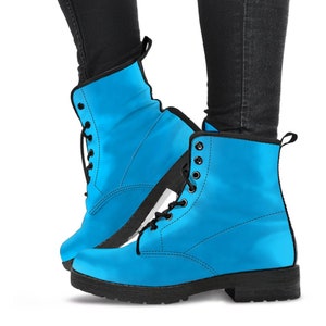 Blue combat boots womens 2025
