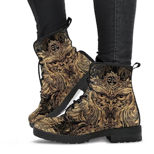 Combat Boots - Masquerade Mask | Vegan Leather Lace Up Boots Women, Women&#39;s Boots, Men&#39;s Boots 9.5, Custom Shoes