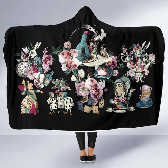 Hooded Blanket - Alice in Wonderland #41 Colorful Series | Custom Kids and Adult, Birthday Gift Idea, Gift for Her, Ultra-soft Micro Fleece.
