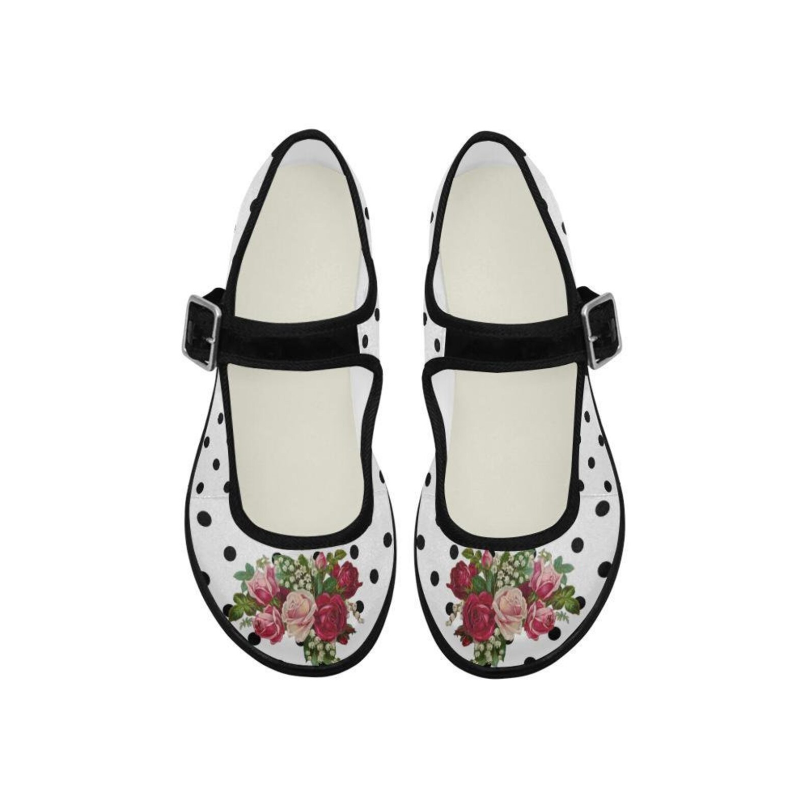 Mary Jane Shoes Vintage Bouquet Low Heels Mary Jane Etsy