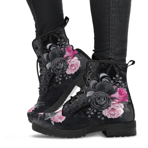 schuh springerstiefel rosa Springerstiefel Schöne Blumen #109 Rosa Spitze Ästhetische