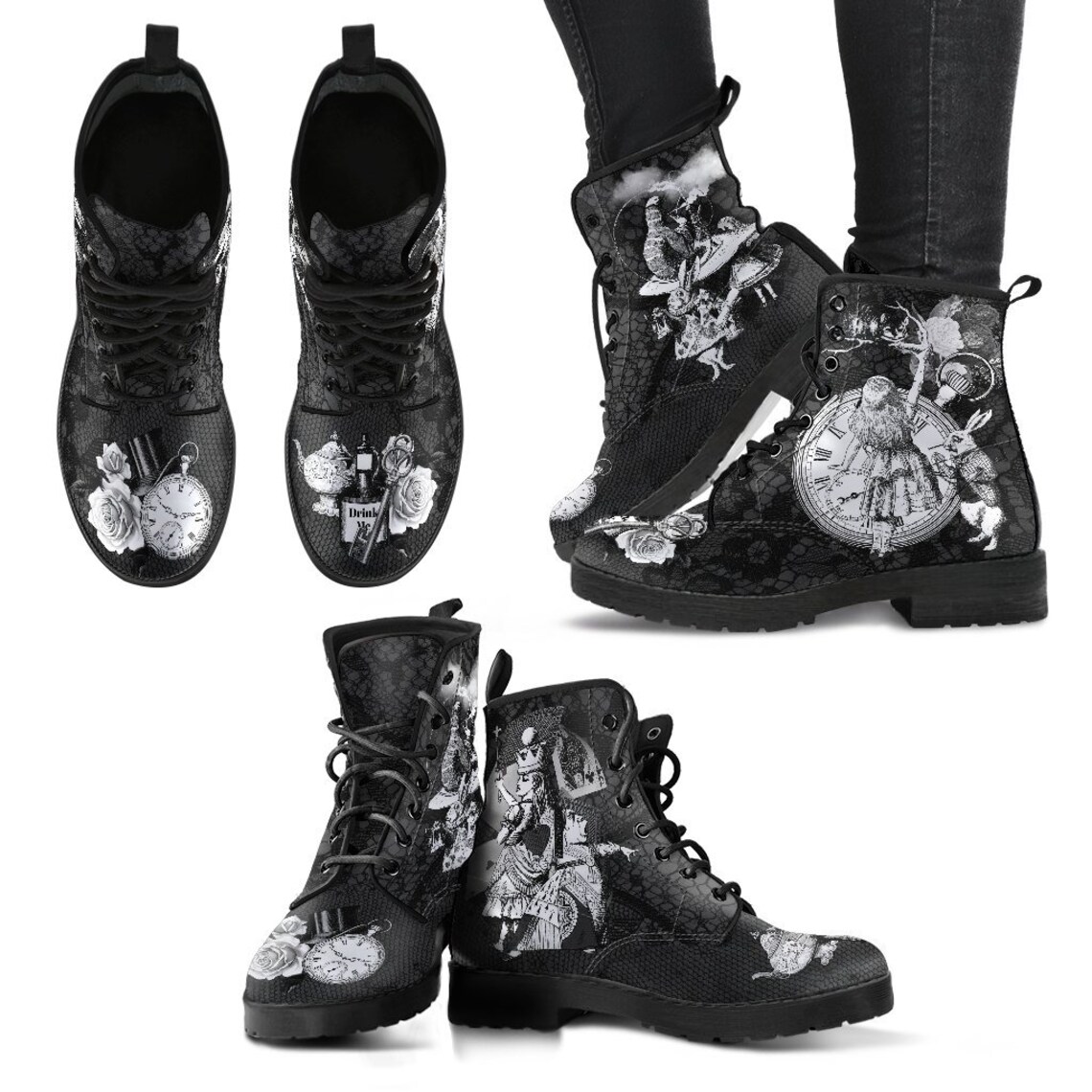 alice in wonderland combat boots