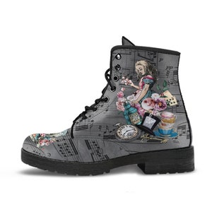 Combat Boots Alice in Wonderland Gifts 44 Colorful Series Birthday Gifts, Gift Idea, Handmade Lace Up Boots, Women's Boots image 10