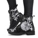 Combat Boots - Alice in Wonderland Gifts #52 Classic Series, Black Lace Print | Birthday Gifts, Gift Idea, Women's Boots, Custom Shoes 
