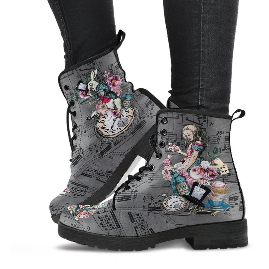 alice in wonderland combat boots
