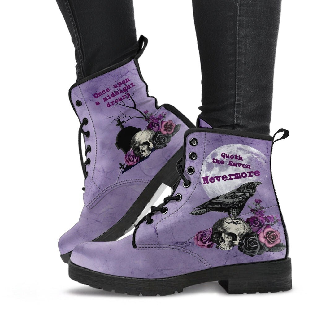 Purple Edgar Poe Boots