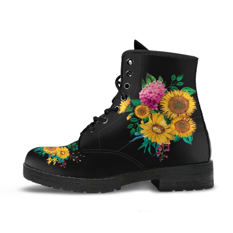 Sunflower Flower Print Women's Boots