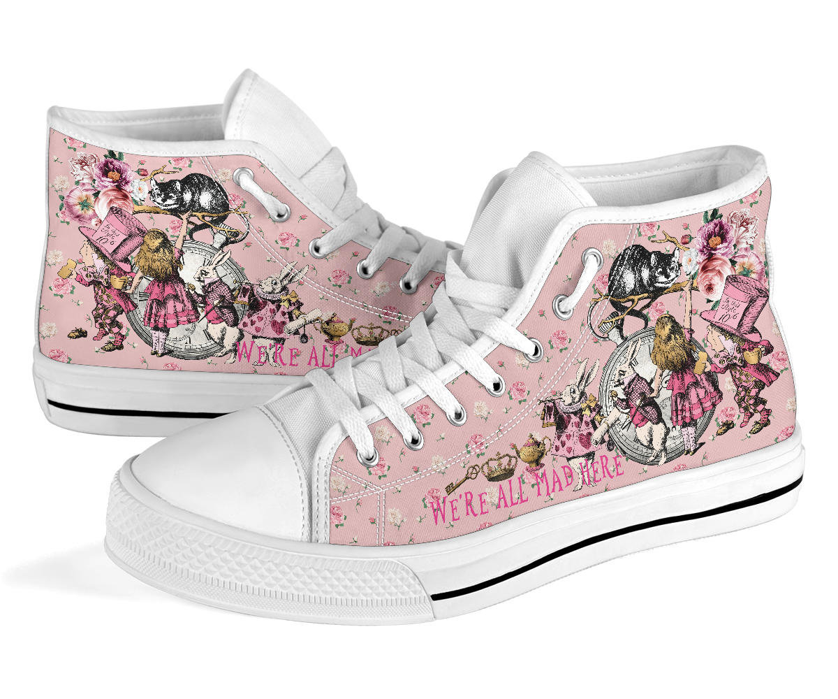 High Top Sneakers Alice in Wonderland 101 Pink Series - Etsy